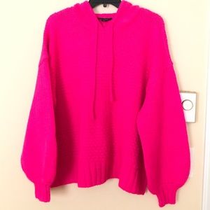 🫧🍬Bubble gum pink American Eagle knit hoodie🫧🍬